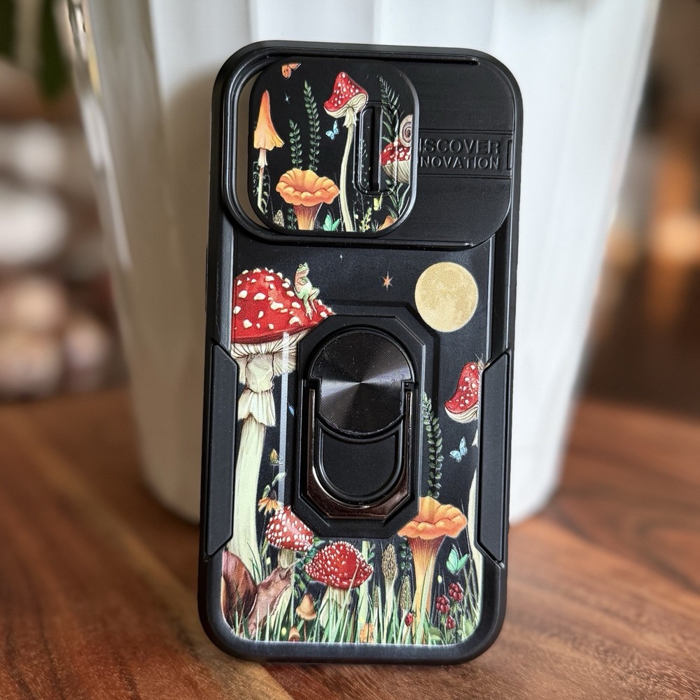 Discover Innovation iPhone 14 Pro Mushroom Cottagecore Utility Ring Case IP14Pro